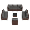 Patio Furniture Set, Outdoor Patio Furniture Wicker Furniture Couch Set, 9 Pieces Outdoor Sectional Sofa, Patio Furniture Set, Outdoor Patio Set for Porch Furniture (Grey)