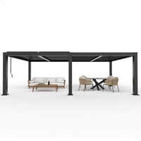 Aluminum Louvered Pergola Designed for Year-Round Comfort, Adjustable Roof, 12x20 Ft, Integrated Drainage
