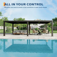 Aluminum Louvered Pergola Designed for Year-Round Comfort, Adjustable Roof, 12x20 Ft, Integrated Drainage