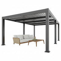 Aluminum Louvered Pergola Designed for Year-Round Comfort, Adjustable Roof, 12x20 Ft, Integrated Drainage